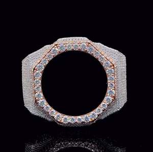 Bisel de moissanita helado para adaptador de reloj de plata de ley 925 para SERIE - Product Image 1