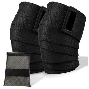 Rodilleras de compresión para levantamiento de pesas con correa ajustable para proteger lesiones deportivas, envolturas de entrenamiento para gimnasio y fitness - Product Image 1