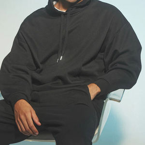 Sweats à capuche personnalisés pour hommes Impression bouffante logo Streetwear Épaule tombante Pull en coton lourd Sweatshirts à capuche pour hommes - Product Image 5