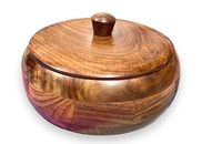 Boîte à chapati/roti ronde en bois avec couvercle rabattable, taille et couleur personnalisables, design moderne artisanal, préservation de la fraîcheur, idéale pour les cadeaux