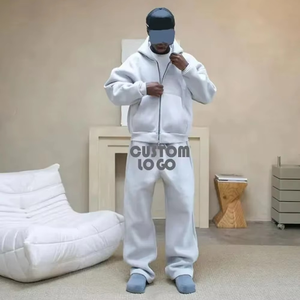 Haute qualité coupe ample personnalisé Baggy polaire surdimensionné à capuche survêtement ensemble hommes survêtement hiver confortable et respirant - Product Image 5