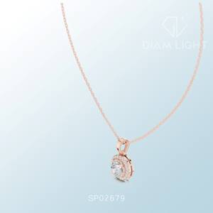 radiant <b>cluster</b> pendant with white round igi certified stones featuring vs plus clarity and f plus color elegant style - Product Image 2