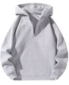 Sudadera con Capucha de Felpa para Hombre, Personalizada al por Mayor, Estilo Letterman, Media Cremallera, sin Cordones, Ajuste Holgado, 100% Algodón, Tejida - Product Image 5