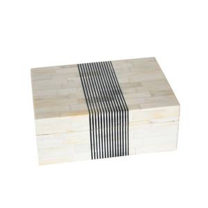 Boîte artisanale en os, nouveau modèle, design lignes centrales, noir - Meilleure vente, finition polie à la main, très tendance - Product Image 1