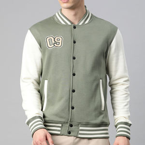Veste universitaire de haute qualité avec broderie personnalisée, travail de patchwork, laine/polyester, manches en PU, veste bomber de baseball, veste universitaire pour hommes, toute l'année - Product Image 1