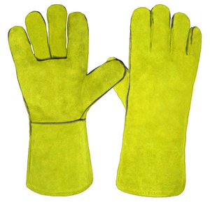 Guantes de trabajo de soldador de seguridad de cuero de vaca de alta resistencia, gran oferta, manguito de brazo largo para guantes de trabajo de soldadura de palo - Product Image 1
