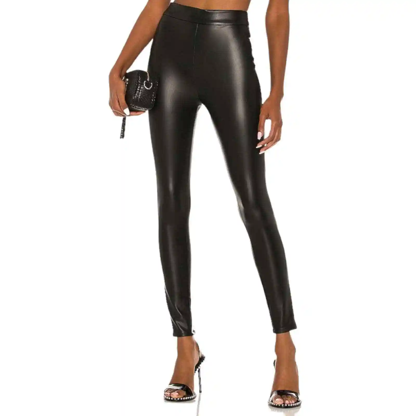 Neue Damen Kunstleder Leggings in Schwarz Für Damen Leder Herbst hose Damen schwarze Kunstleder hose