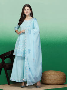 La mejor tela, última colección, trajes Sharara listos para usar para mujer, Ropa Étnica Salwar Kameez con trabajo bordado, venta al por mayor, OEM - Product Image 4