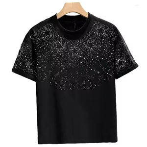 T0p Trending Loose Fit O-cuello Casual Eco-Friendly Rhinestone Camiseta 100% algodón Loose Fit transpirable Rhinestone hombres camisetas - Product Image 1