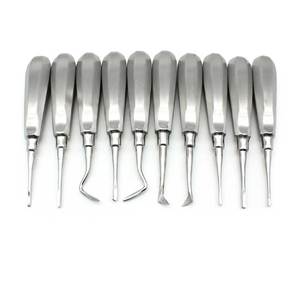 Kit professionnel de 10 élévateurs apicaux droits en acier inoxydable pour chirurgie dentaire et extraction SURGINEXA - Product Image 2