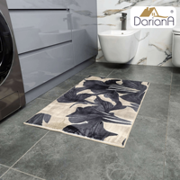 Karpet Bunga Abu-abu DarianA Plush 75x150 cm Poliester Lembut Tipis Anti Selip Dapat Dicuci Mesin Alas Lateks Modern Persegi Panjang Tahan Lama
