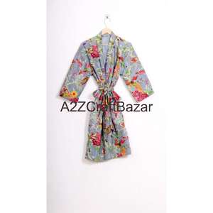 Veste kimono Kantha élégante, matelassée, en coton imprimé à la main, tenue de fête élégante, respirante, kimono élégant pour femmes - Product Image 5