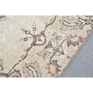 พรมวินเทจขนาด 5.4x9.2 ฟุต พรมตุรกี พรมลายทางสีขาว ทำจากขนสัตว์ - Product Image 5