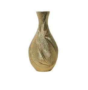 Vase à fleurs en métal pour décorations de mariage et de fêtes Vase à fleurs de luxe antique fabriqué à la main en métal naturel plaqué or décoratif - Product Image 2