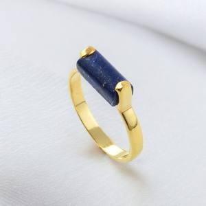 Bague fine de créateur en argent sterling 925 faite à la main en métal 14 carats bijoux de déclaration de mariage de pureté Lapis Lazuli réglage de lunette naturelle - Product Image 2