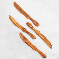 Couteau à fromage en bois d'olivier ArtisRaw - Durable, écologique, fabriqué à la main en Tunisie, sans danger pour les aliments, lavage à la main uniquement