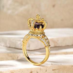 Jeulia Coronation <b>Crown</b> Sterling Silver <b>Ring</b> with Sapphire - Product Image 6