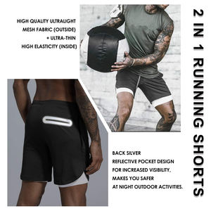 Pantalones cortos de entrenamiento de gimnasio para hombre al por mayor de OEM pantalones cortos de chándal para correr de gran tamaño - Product Image 4