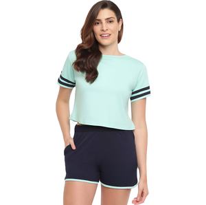 Le plus récent ensemble de shorts deux pièces de couleur unie pour dames fabriqué en vrac de haute qualité ensemble de shorts courts pour femmes - Product Image 5