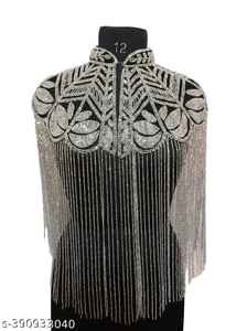 Elegante vestido de capa para mujer, elegantes flecos con cuentas, diseño de sirena, característica antiestática, perlas bordadas de cristal para la noche del Club - Product Image 2