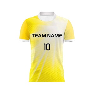 Ensemble de maillots de football unisexe de haute qualité, uniformes de football en polyester de couleur personnalisée avec impression du nom, vêtements de football élégants et respirants - Product Image 2