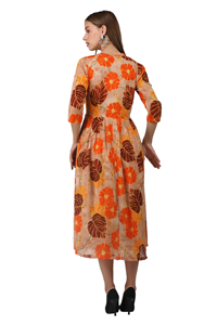 Vestido Midi Estilo Occidental Premium con Cuello Mao, Cómodo para Uso Diario, Oficina, Compras y Vacaciones para Mujer - Product Image 4