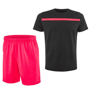 Uniformes de tennis à manches courtes pour hommes avec logo personnalisé respirant et imprimé numériquement - Product Image 4