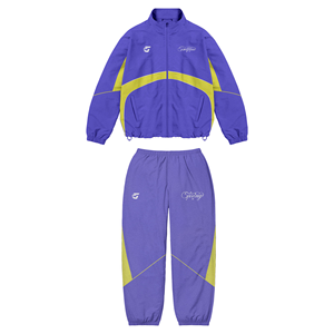 ชุดเซ็ตเสื้อผ้าผู้ชายแบบสั้นและแจ็คเก็ต 2 ชิ้น ชุดวอร์มซิป โพลีเอสเตอร์ ชุดวิ่งกันลม สตรีทแวร์ กางเกงขาสั้น - Product Image 2