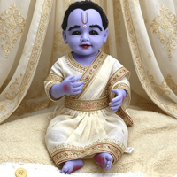 Muñeca Reborn de Vinilo de 55 cm, Figura de Juguete de Dios Hindú, Dios Indio Krishna, Estatua Religiosa, Regalo