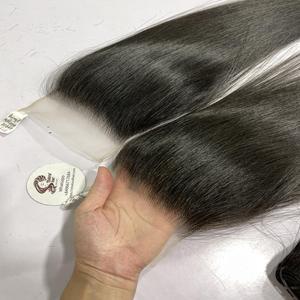 Dentelle fine brute transparente 4X4 fermeture, cheveux humains vierges vietnamiens 4X13 6X13 fermeture frontale en dentelle HD - Product Image 5