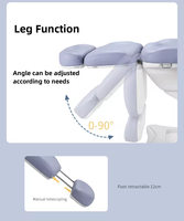 Mobilier luxueux de salon avec éclairage LED Esthéticienne Chaise Faciale à cils incurvés Lit de beauté électrique Table de massage à 3 ou 4 moteurs