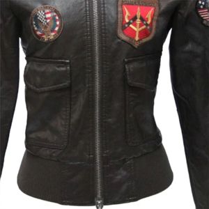 Chaqueta de vuelo de cuero Premium para Mujer | Chaqueta de Aviador elegante con diseño clásico y construcción de cuero duradera - Product Image 6
