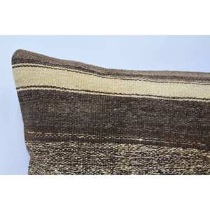 หมอนขนสัตว์ลายขวางสีน้ำตาล16X36นิ้วแบบเรียบง่ายทอลายวินเทจพิมพ์ลายสี่เหลี่ยมสำหรับโซฟาห้องนั่งเล่น18x18คริสต์มาส - Product Image 2