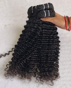 Top 100% cuticules alignées Double trame femmes noires Extensions de cheveux indiens de haute qualité Deep Curly Bundles Vendor One Drawn - Product Image 5