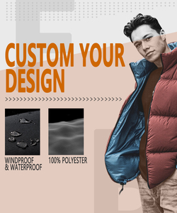 Doudoune à bulles avec logo personnalisé pour hommes, veste de style hivernal avec fermeture à glissière, fabriquée en laine/polyester de haute qualité, offre spéciale - Product Image 5