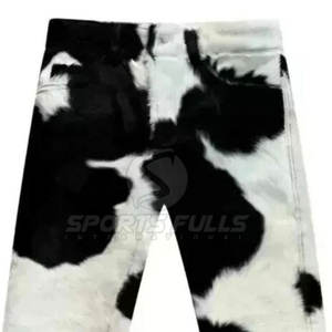 Pantalones de piel de vaca con pelo de diseñador para hombre, logotipo personalizado disponible, pantalones de piel de pelo de lujo para hombre, piel de vaca real, calidad hecha a mano - Product Image 6