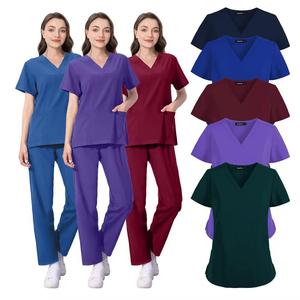 Unisex Medical <b>Scrubs</b> Nurse Uniform Top Cotton Polyester Woven Fabric <b>Scrub</b> <b>Sets</b> Needle Detection for Hospitals OEM Service - Product Image 1