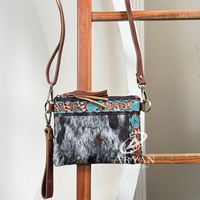 Vente en gros, sac à main en cuir de vachette véritable de luxe tendance 2025 Western Mini bandoulière pour femmes