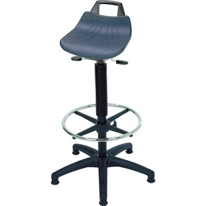 Silla de apoyo LOTZ de espuma de poliuretano integral, ajustable de 610-860 mm de altura del asiento, base de plástico con anillo para pies/deslizadores para el suelo - Product Image 1