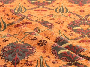 Tela de Tapicería Floral Boho con Diseño de Tulipanes, Color Rosa, Estilo Turco, Navajo, Marroquí, Oriental, Étnico, Revestida, para Decoración del Hogar, por Metro - Product Image 1