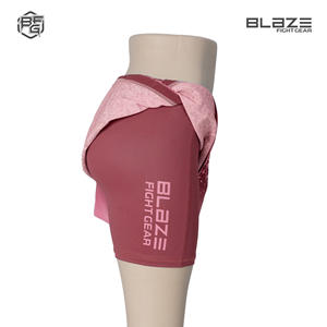 MMA Gym Short en toile taille haute pour femme Short d'entraînement confortable et respirant Logo personnalisable Couleur unie NO GI Jiu-Jitsu - Product Image 4