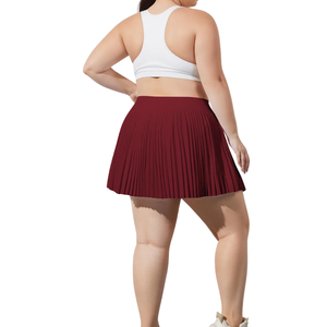 Jupe-short de tennis grande taille pour femme, vêtement de sport, taille haute, plissée, avec short intégré, extensible, pour l'entraînement, logo personnalisé - Product Image 4