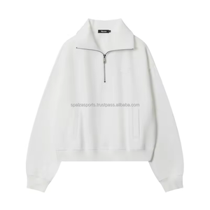 Sudadera con Capucha de Alta Calidad con Cierre de 1/4 para Hombre, Logotipo Personalizado con Impresión de Espuma, Color Sólido, Invierno, 100% Algodón, Felpa Gruesa - Product Image 3