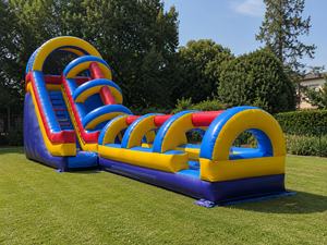Aire de jeux gonflable professionnelle 12x4x6h m – Toboggan gonflable en PVC – Utilisation professionnelle extérieure/intérieure/aquatique – Conforme aux normes européennes - Product Image 2