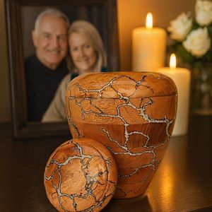 Urna Conmemorativa Rectangular de Resina y Madera Ecológica |   Diseño Moderno |   Acabado Hecho a Mano |   Exhibidor de Mesa |   Venta al por Mayor del Fabricante - Product Image 1