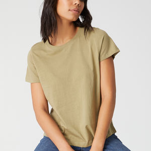 เสื้อยืดลำลองผ้าฝ้ายพีมาคุณภาพพรีเมียม 200gsm ใยยาวพิเศษ พิมพ์โลโก้ตามสั่งสำหรับผู้หญิงช่วงฤดูร้อน - Product Image 5