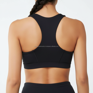 Contrast Stripe Yoga <b>Bra</b> Women Gym Workout Crop Top Breathable <b>Padded</b> Athletic Activewear - Product Image 3