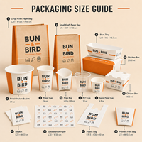 Boîte d'emballage en papier kraft de style dessin animé pour hamburgers personnalisés, poulet frit coréen, à emporter, pour repas rapides
