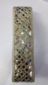 Custom Made Eco-Friendly Embroidered Organza <b>Lace</b> Trim in Single Coloured Options for Ladies Garment Enhancement in 1-1/2" Width - Product Image 3