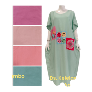 Camisón de verano hasta la rodilla de rayón suave de talla grande para mujer Cheery con cintura elástica, ropa de salón informal de ajuste Regular - Product Image 1